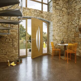 Porte d'entrée Sélène Mixte bois aluminium
