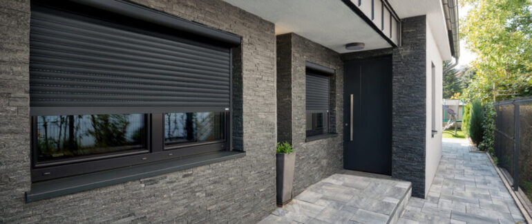 Entrance door into modern house