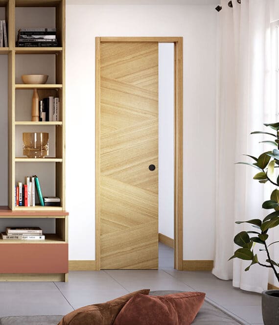 Porte à galandage bois chene