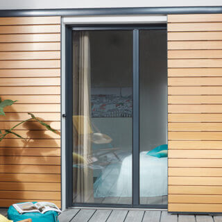 Volet coulissant bois et aluminium